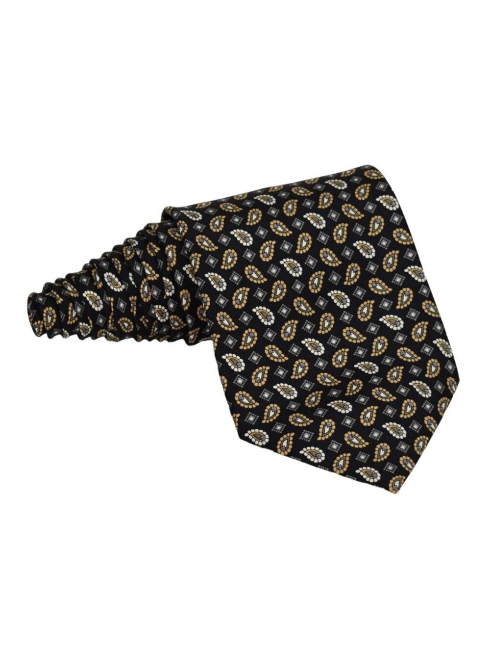 Blacker by Stanley Blacker Tie Necktie Mens Silk Paisley Squares Black 60 in